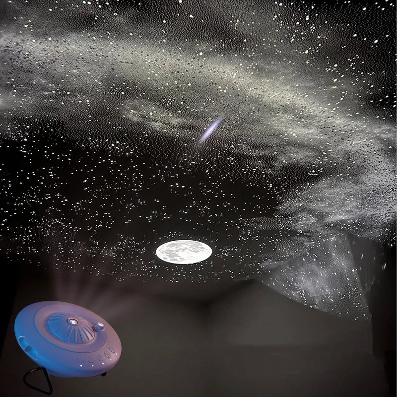 Home Planetarium UFO Galaxy 8-in-1 LED Projector Lamp Ultra Clear Dynamic Meteor Night Home Ceiling Theater Kids USB Type-C