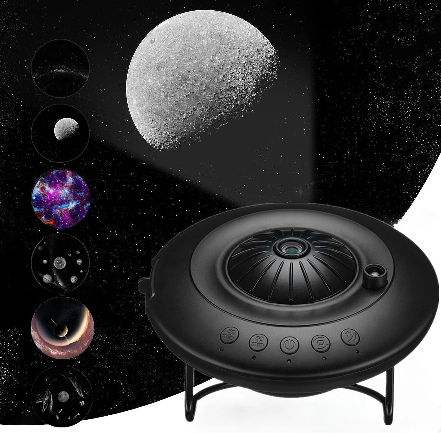 Home Planetarium UFO Galaxy 8-in-1 LED Projector Lamp Ultra Clear Dynamic Meteor Night Home Ceiling Theater Kids USB Type-C