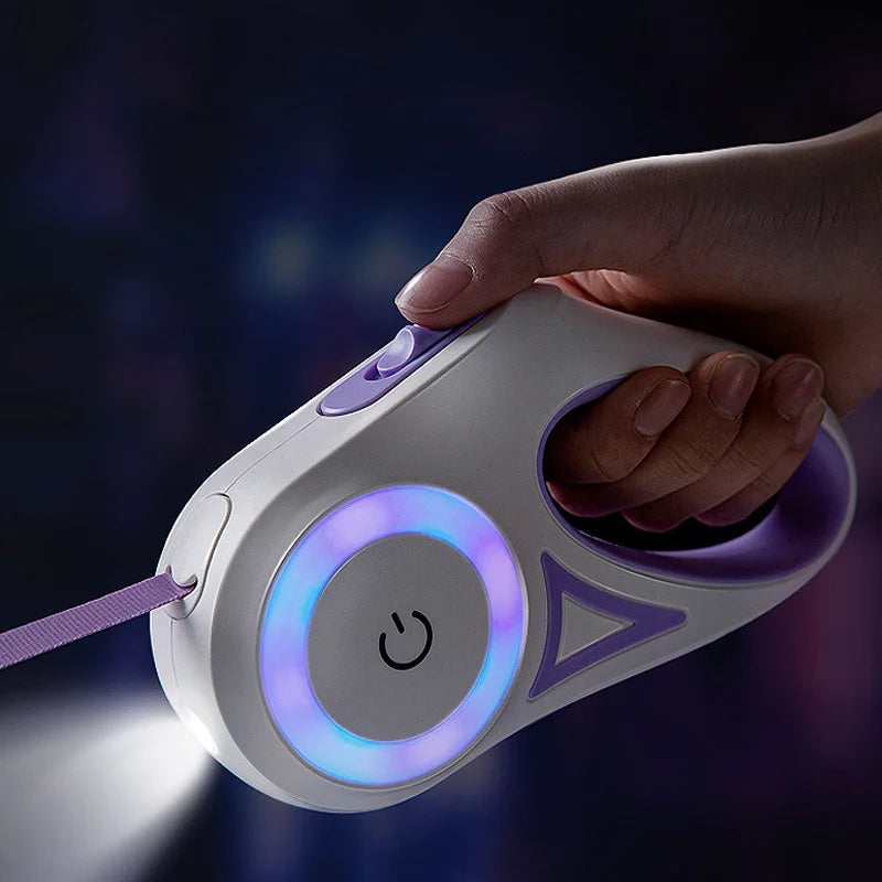 Dog Luminous Leash With Lights Small Medium Dogs Automatic Retractable Dog Walking Leash Teddy Travel Pet Supplies Accessories