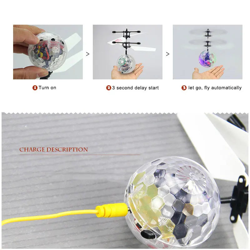 Led Light Luminous Flying Ball Toys Electric Float Flight Balls Electronic Infrared Induction Aircraft Helicopter for Kids Gift