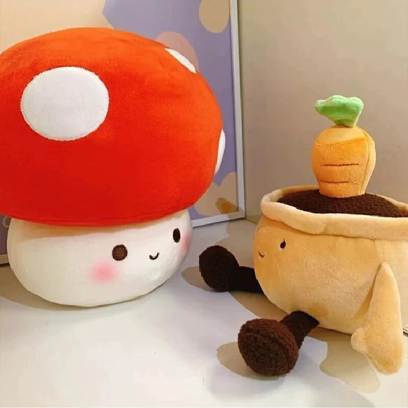 Cute Red Mushroom Plush Pillow – Soft Spotted Stuffed Cushion for Sofa, Bedroom & Home Decor, Cozy Gift for Girls