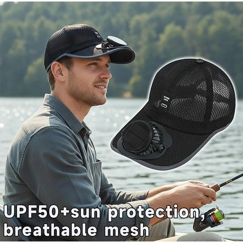 Summer adjustable solar hat with Solar Fan Women Men Breathable Sunhat USB Charging Fan Outdoor Sunhats Sunscreen Sunshade Hats