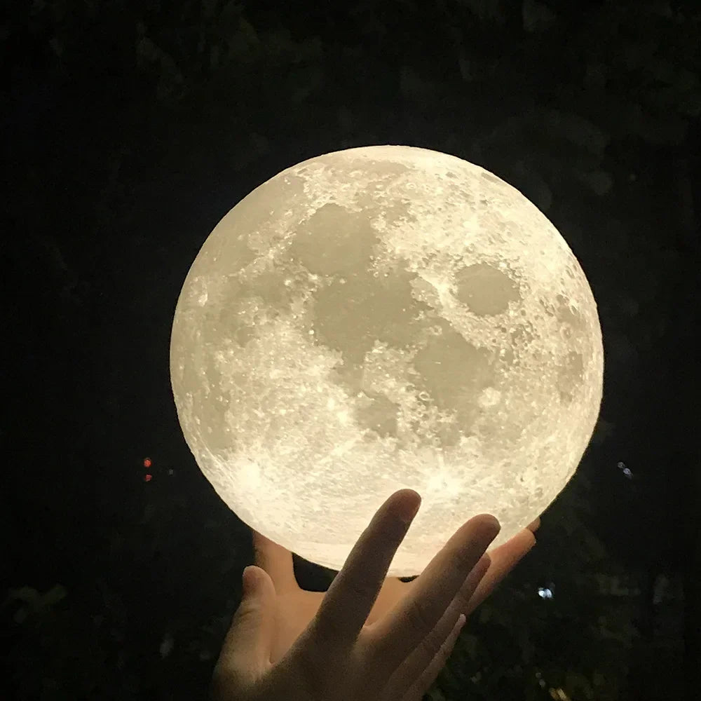 3D Printed Moon Lamp LED 16 Colors Rechargeable Night Light Touch The Moon Children's Night Light Home Decor Birthday Gifts