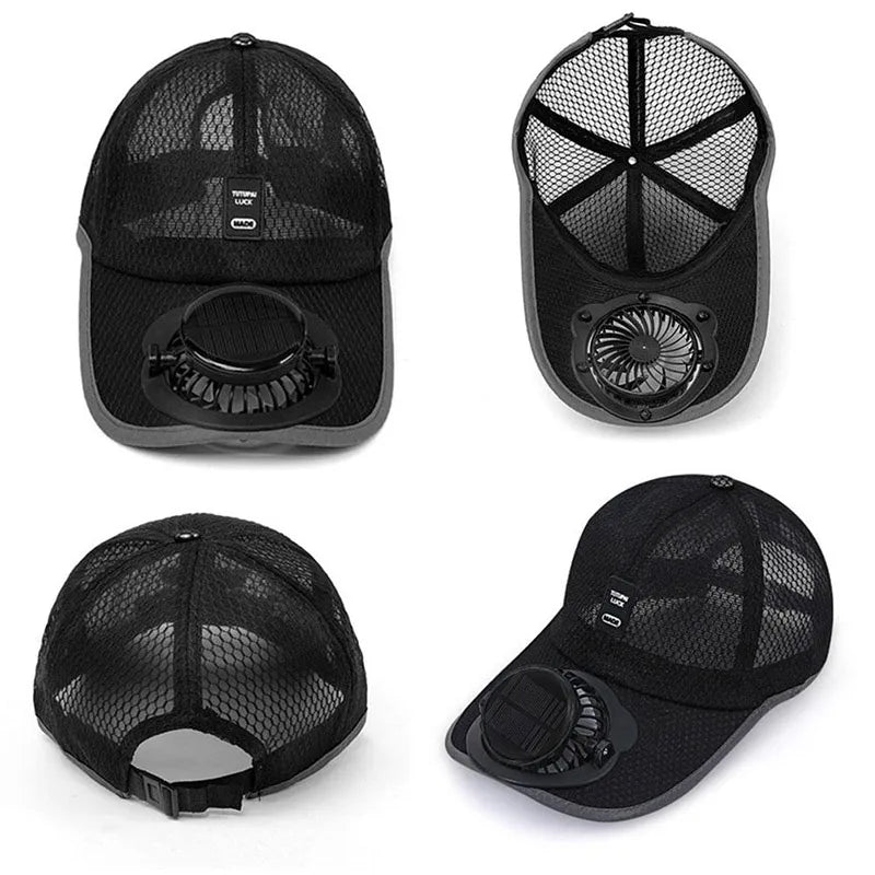 Summer adjustable solar hat with Solar Fan Women Men Breathable Sunhat USB Charging Fan Outdoor Sunhats Sunscreen Sunshade Hats
