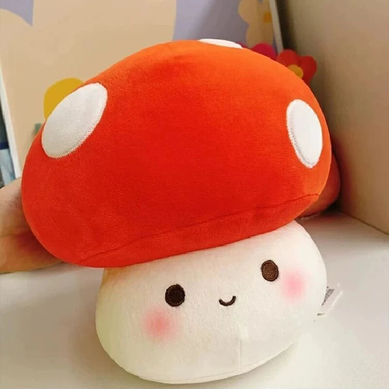 Cute Red Mushroom Plush Pillow – Soft Spotted Stuffed Cushion for Sofa, Bedroom & Home Decor, Cozy Gift for Girls