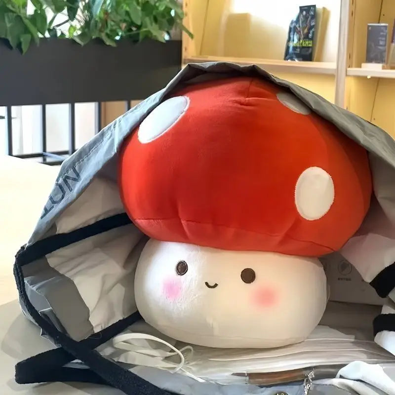 Cute Red Mushroom Plush Pillow – Soft Spotted Stuffed Cushion for Sofa, Bedroom & Home Decor, Cozy Gift for Girls