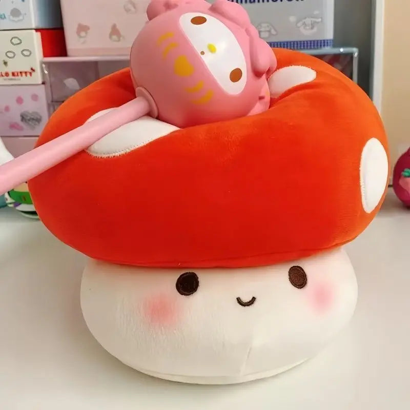Cute Red Mushroom Plush Pillow – Soft Spotted Stuffed Cushion for Sofa, Bedroom & Home Decor, Cozy Gift for Girls