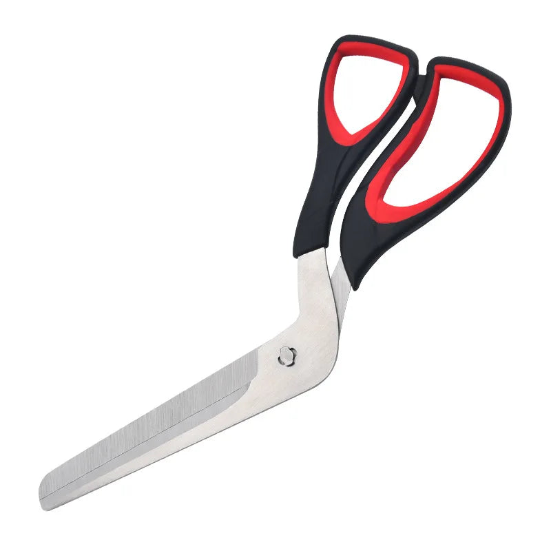 Multifunctional Pizza Scissors Stainless Steel Blade Detachable Cutting Tools Ergonomic Grip Black&Red for Restaurant Kitchen